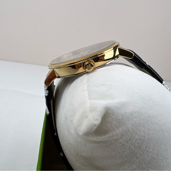 Kate spade Metro Floral Black Leather 38mm Watch (no battery) - Picture 2 of 5